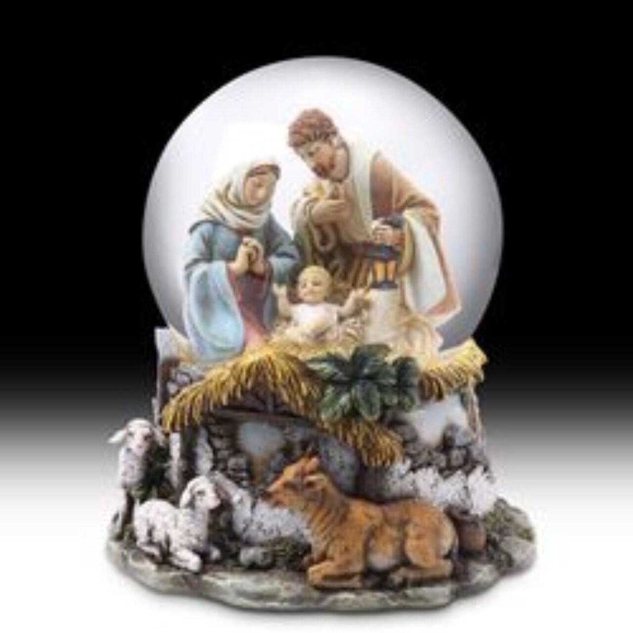 KSA Holy Family Religious Nativity Musical Christmas Water Globe 4" (100mm)